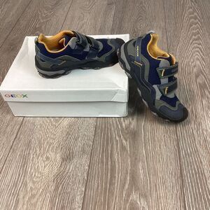 GEOX‎ Shoes Kids Youth 3.5 35 J Buller Navy Yellow Hiking Shoe